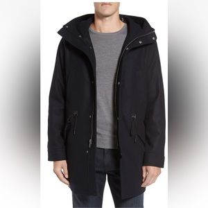 Cole Haan Mens Melton Wool Blend Anorak Jacket Navy Size - Large